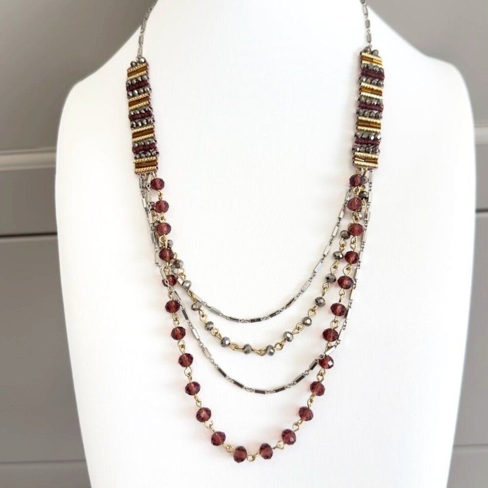 J. Jill ~ NEW Very Pretty Iced Rose Beaded Statement Necklace ~ NWT